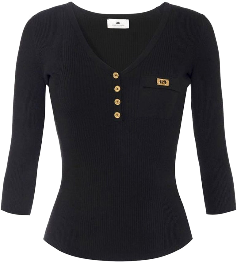 Elisabetta Franchi Sweaters Black Zwart