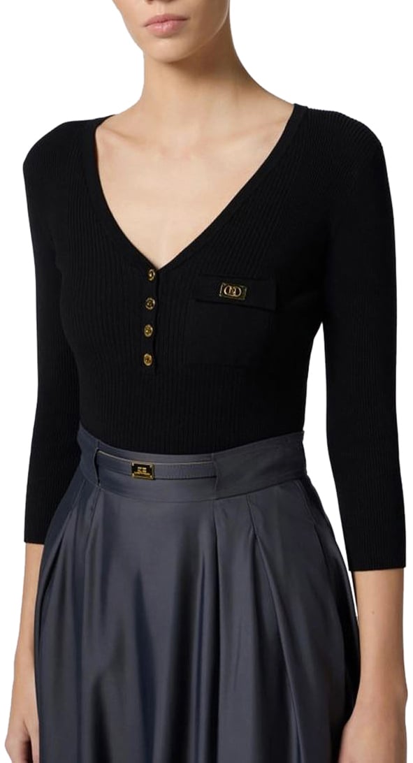 Elisabetta Franchi Sweaters Black Zwart