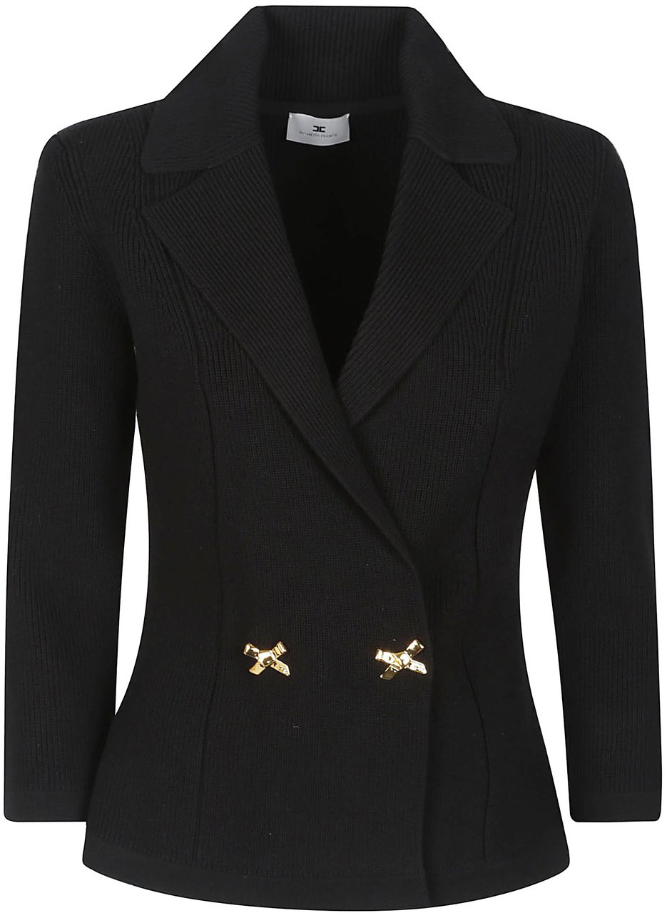 Elisabetta Franchi Tricot Jacket Black Zwart