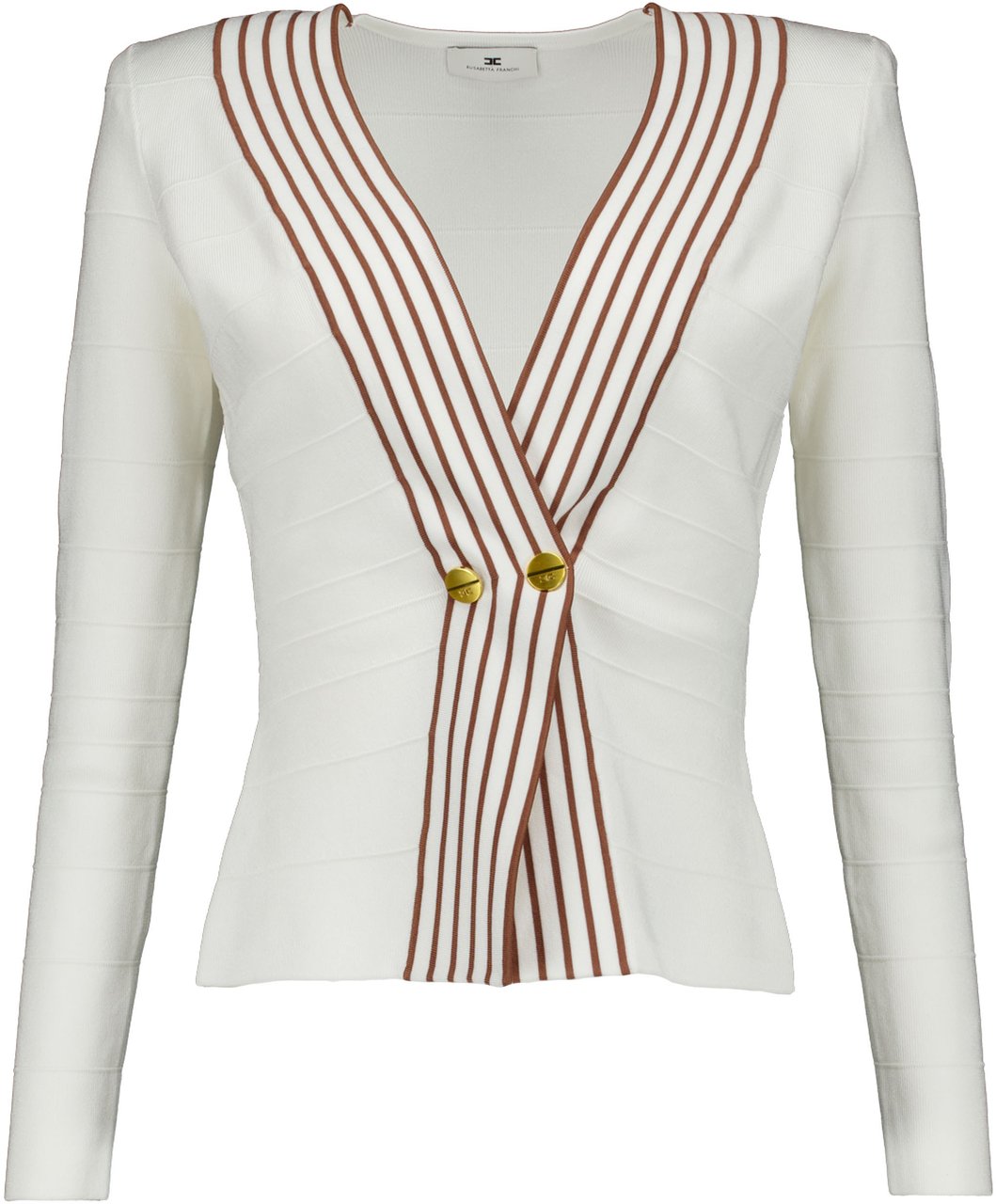 Elisabetta Franchi Elisabetta Franchi Women's Knitted Sweater Sweaters Ecru Mk78s61e2 Wit