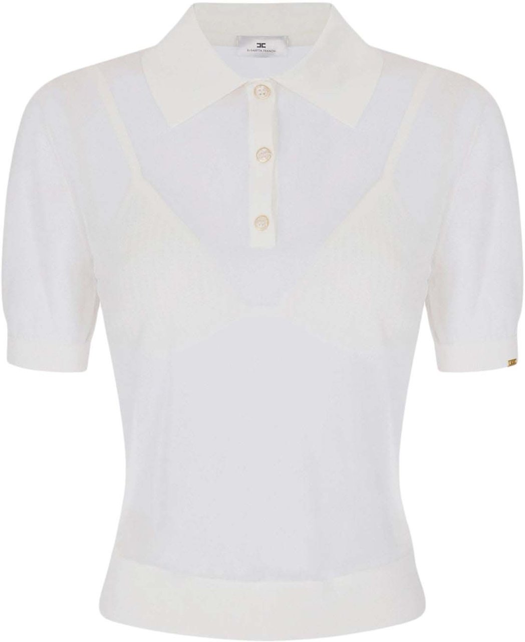 Elisabetta Franchi Semi-transparent polo shirt Wit