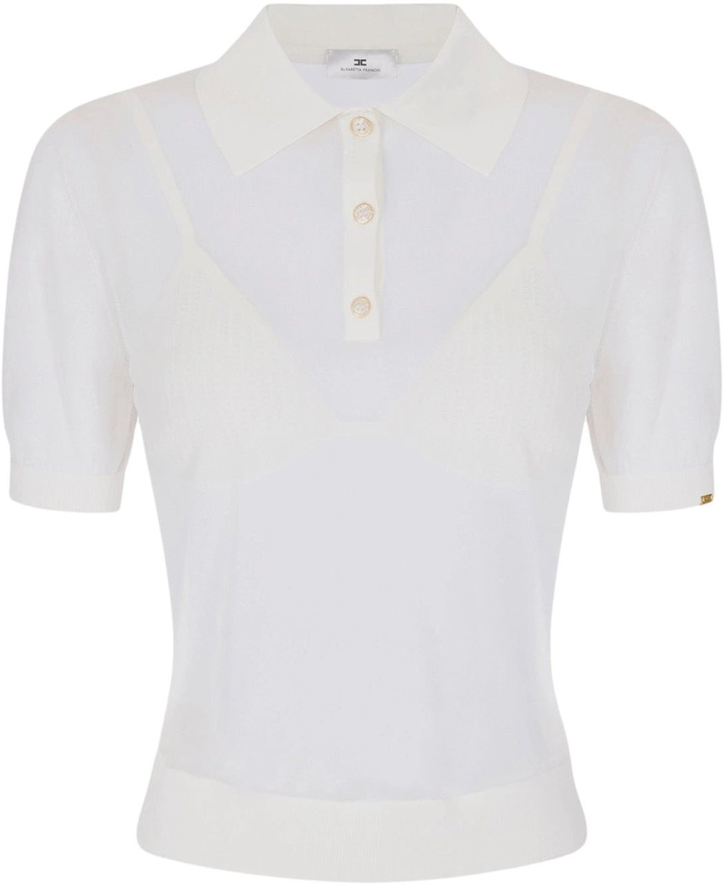 Elisabetta Franchi Semi-transparent polo shirt Wit