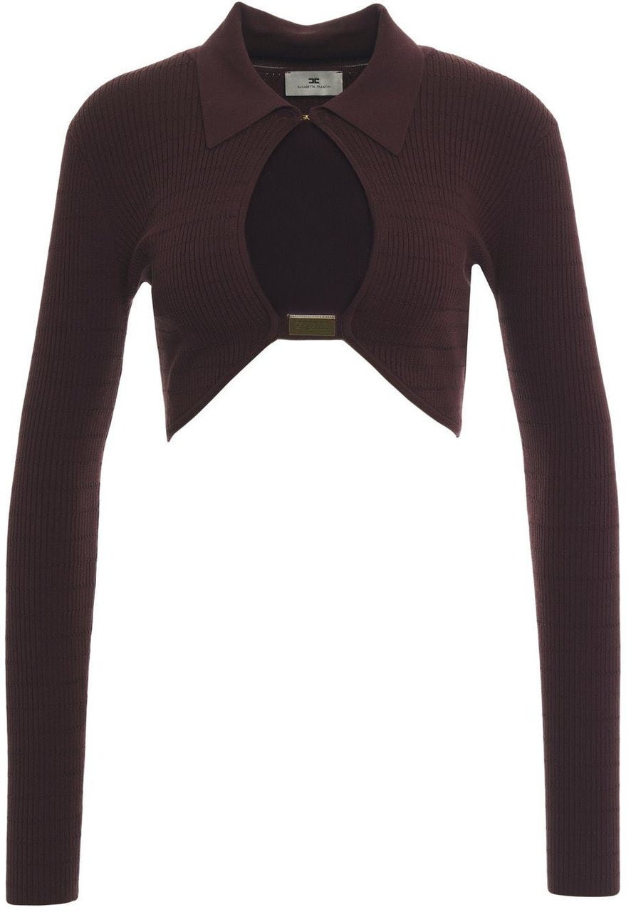 Elisabetta Franchi Knit top with logo details Bruin