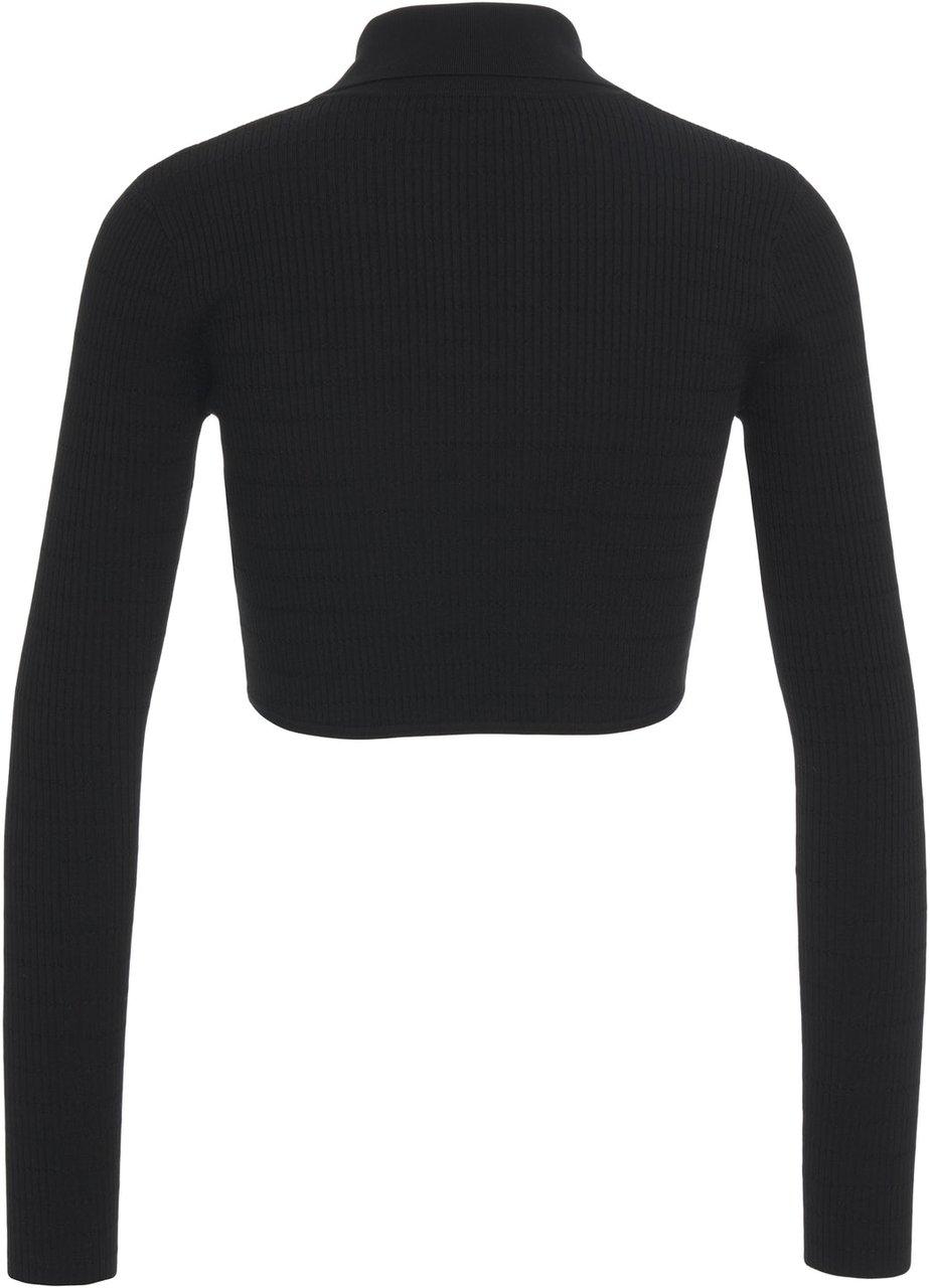 Elisabetta Franchi Knit top with logo details Zwart
