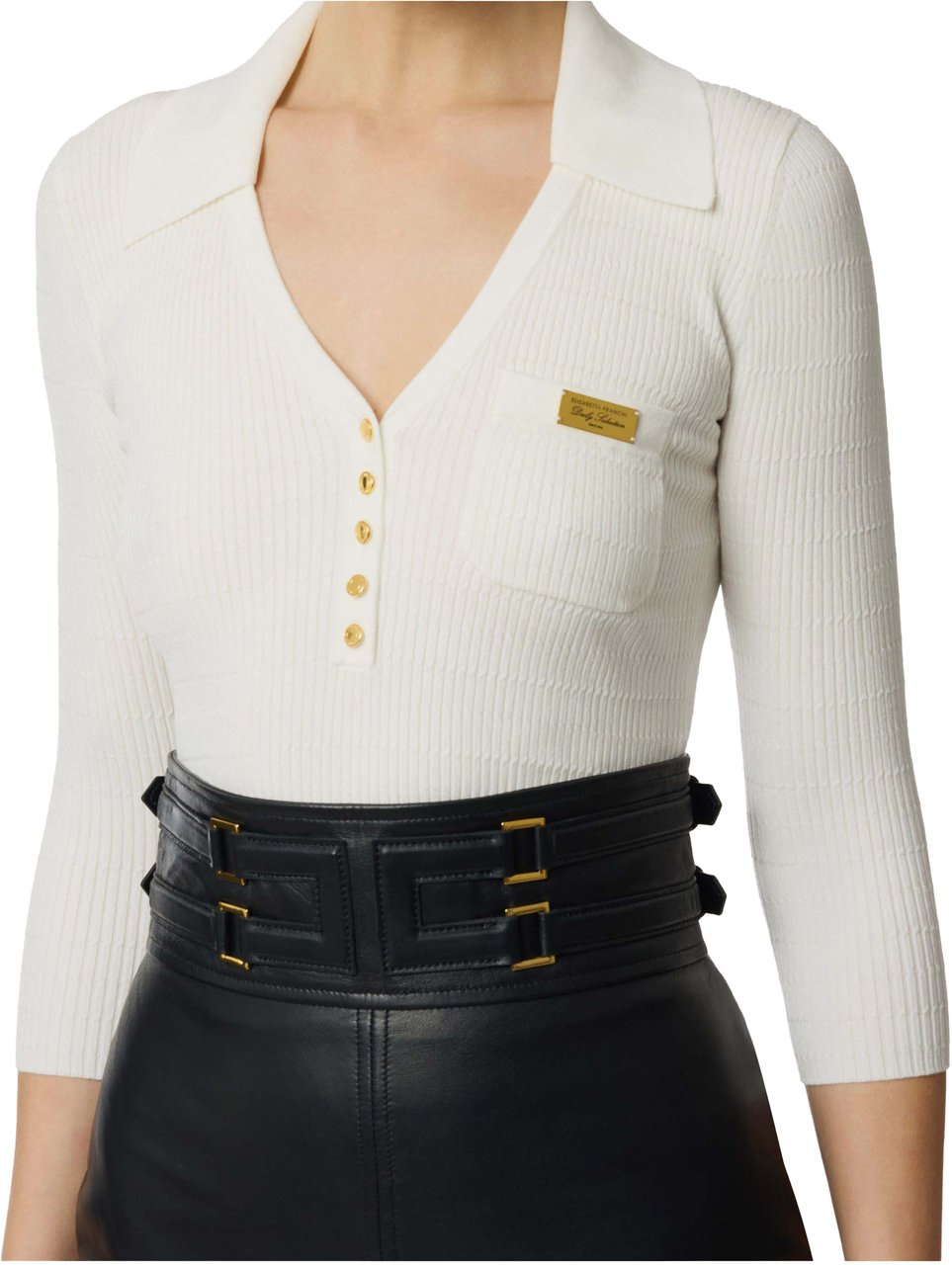 Elisabetta Franchi Elisabetta Franchi Women's Knitted Sweater Sweaters Ecru Mk86b61e2 Wit