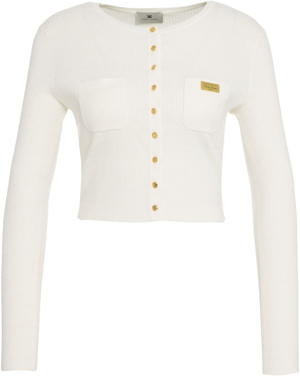 Elisabetta Franchi Cardigan with logo detail Wit