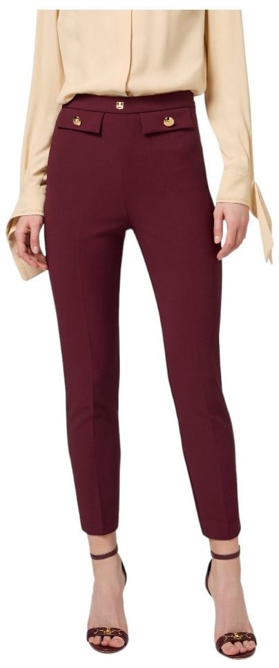 Elisabetta Franchi Trousers Maroon Maroon