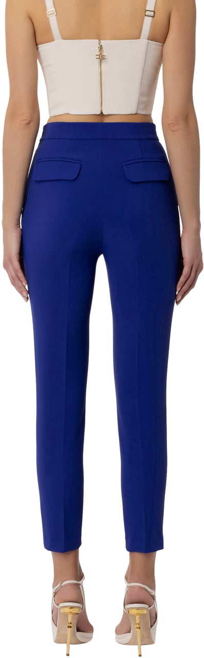 Elisabetta Franchi Trousers Blue Indaco Blauw