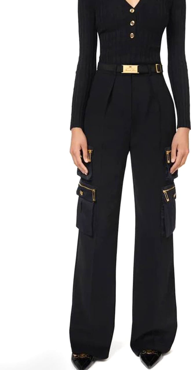 Elisabetta Franchi Trousers Black Zwart