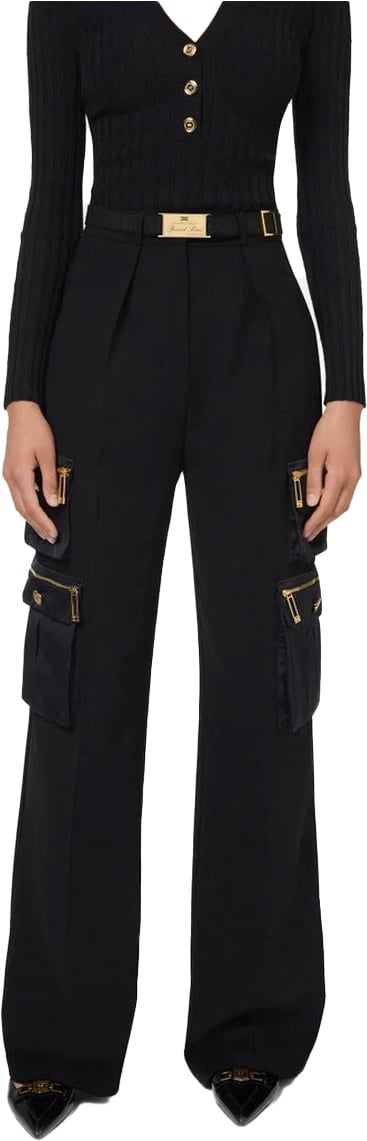 Elisabetta Franchi Trousers Black Zwart