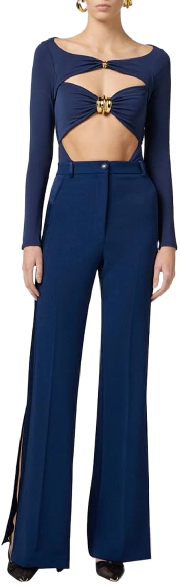 Elisabetta Franchi Trousers Blue Blauw