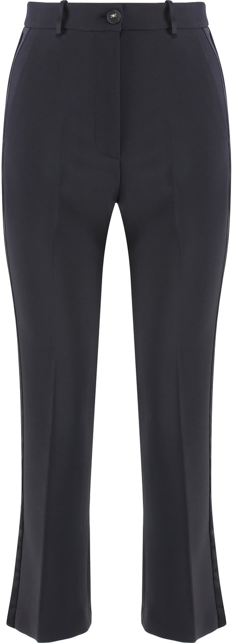 Elisabetta Franchi Cropped flared trousers Zwart