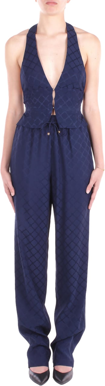 Elisabetta Franchi Trousers Blue Blauw