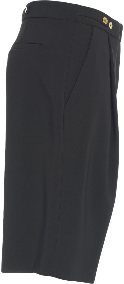 Elisabetta Franchi Bermuda shorts with decorative buttons Zwart