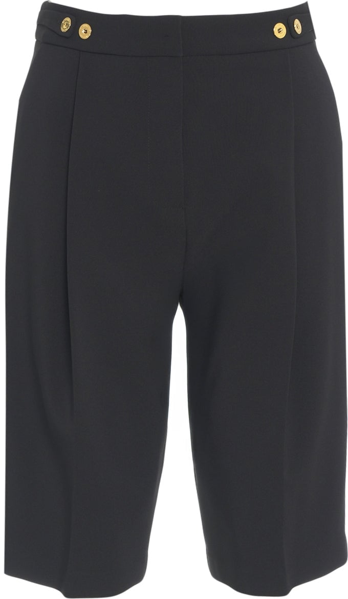 Elisabetta Franchi Bermuda shorts with decorative buttons Zwart