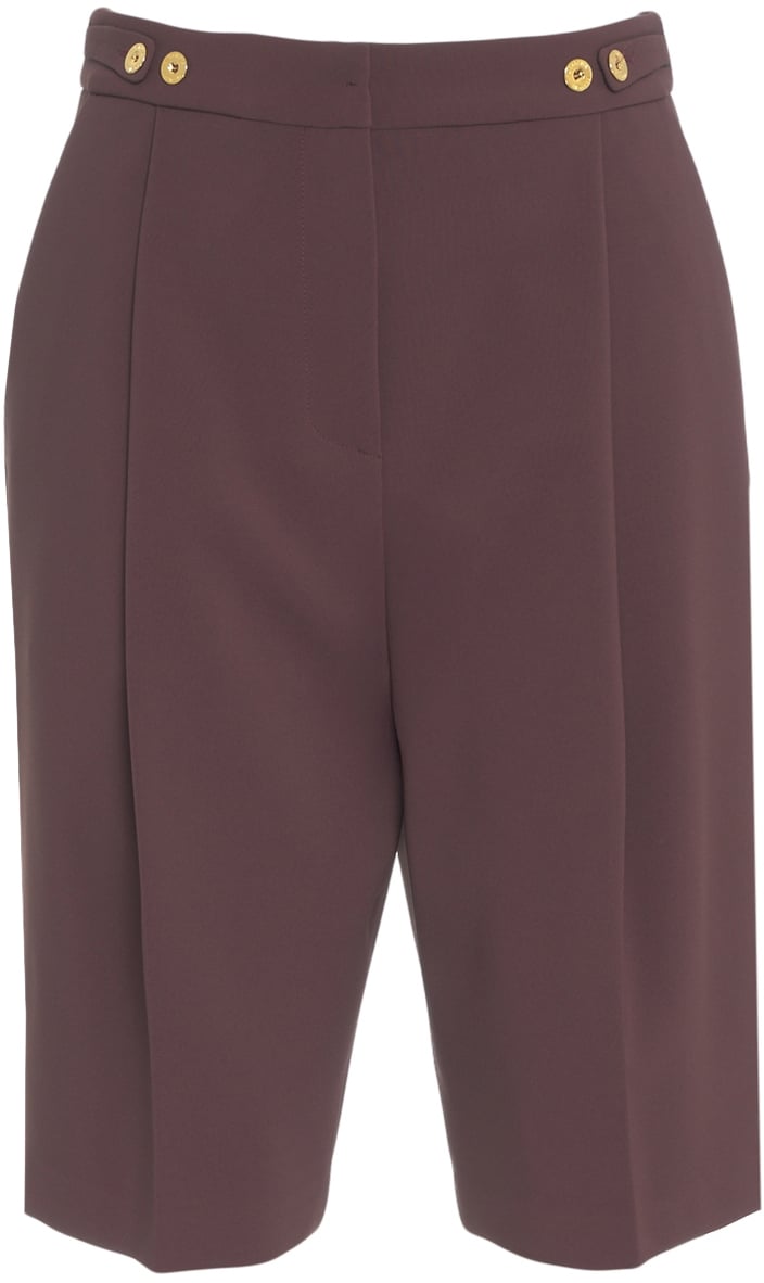 Elisabetta Franchi Pantaloncini Bermuda con bottoni decorativi Rood