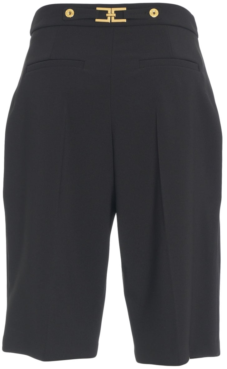Elisabetta Franchi Pantaloncini Bermuda con bottoni decorativi Zwart
