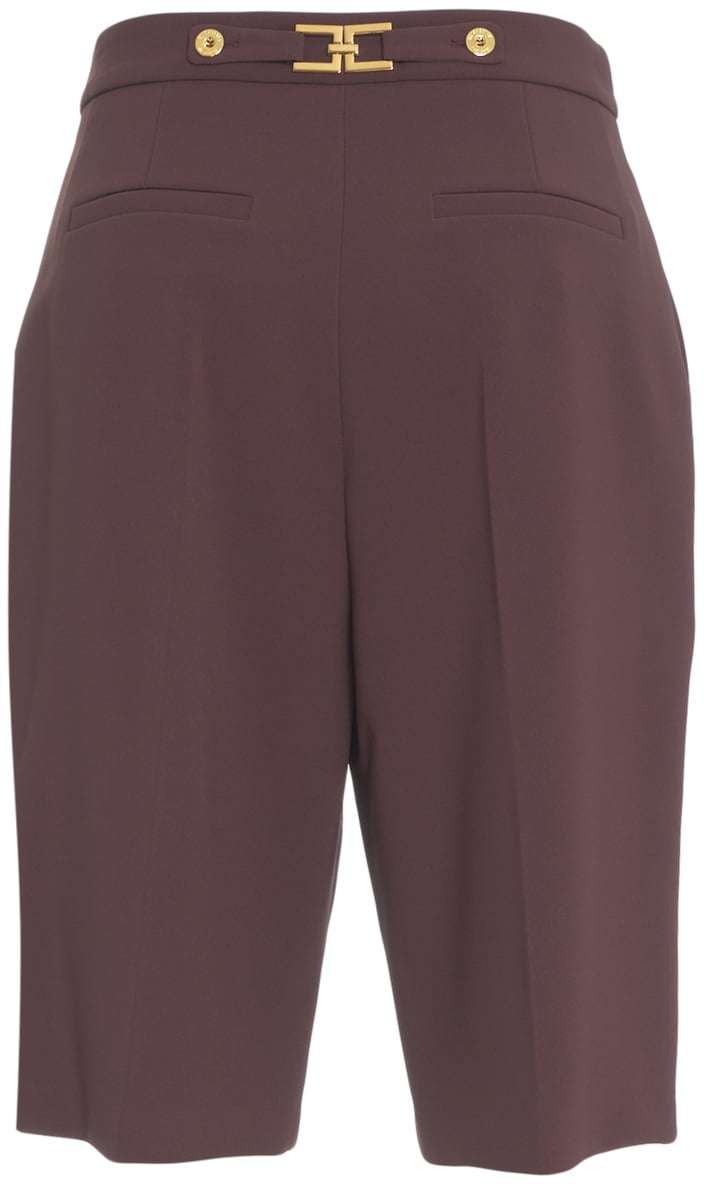 Elisabetta Franchi Pantaloncini Bermuda con bottoni decorativi Rood