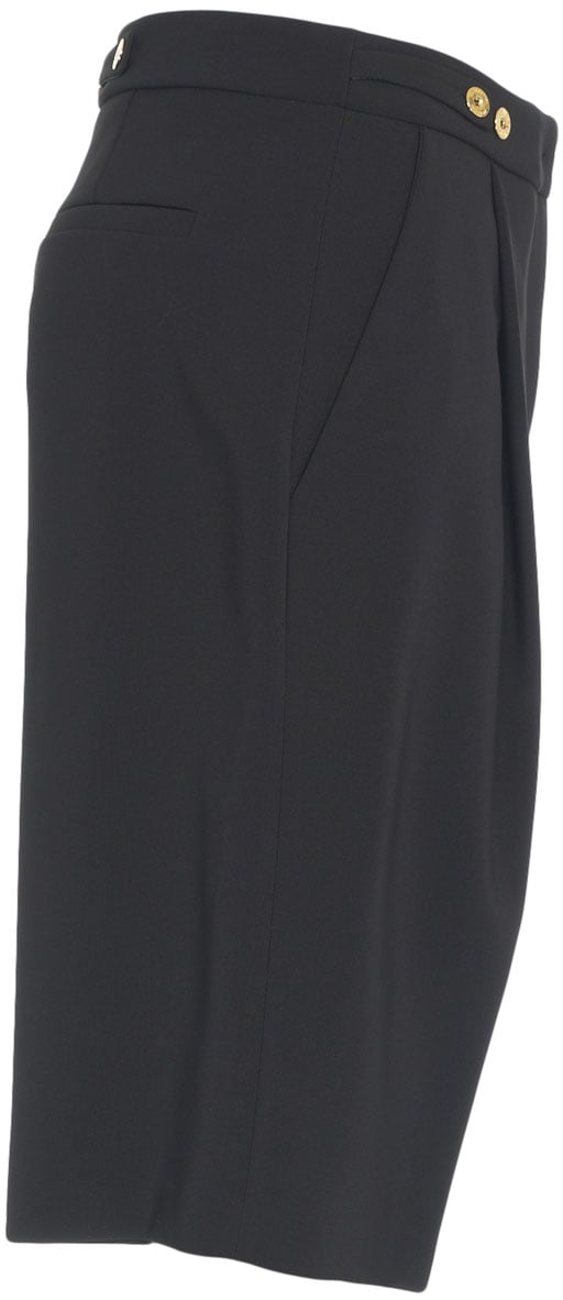 Elisabetta Franchi Pantaloncini Bermuda con bottoni decorativi Zwart