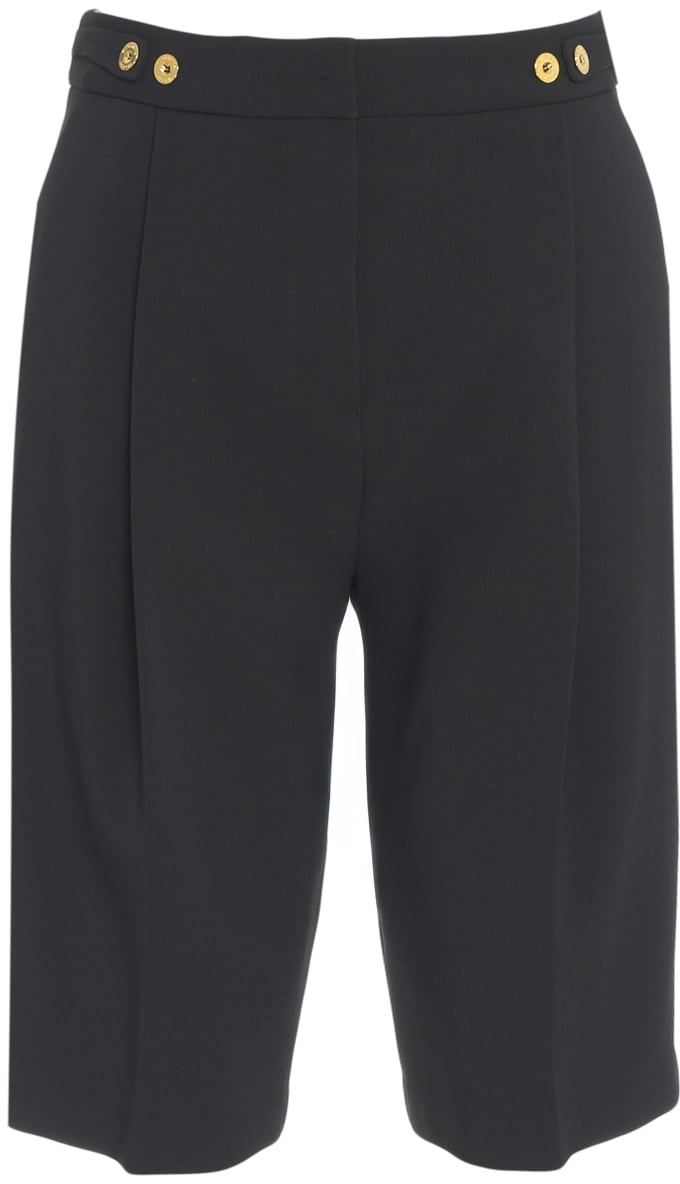 Elisabetta Franchi Pantaloncini Bermuda con bottoni decorativi Zwart