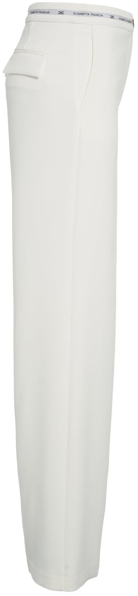 Elisabetta Franchi Pantaloni svasati con logodetail Wit