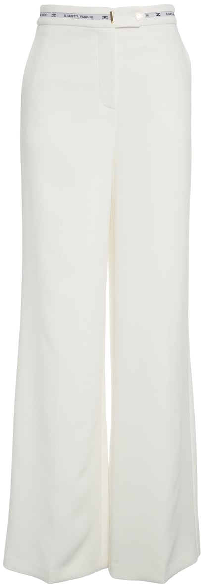 Elisabetta Franchi Pantaloni svasati con logodetail Wit