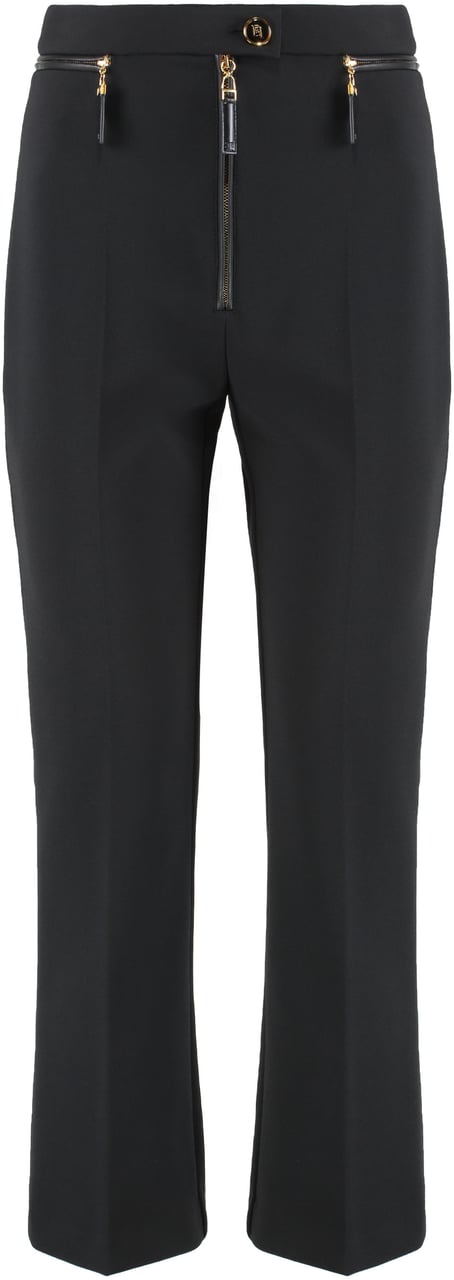 Elisabetta Franchi Pants in double crepe Zwart