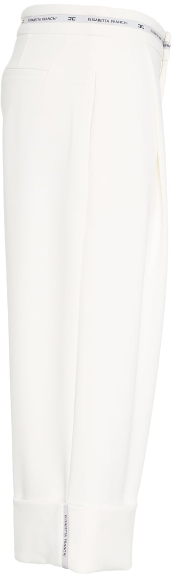 Elisabetta Franchi Bermuda in crepe Wit