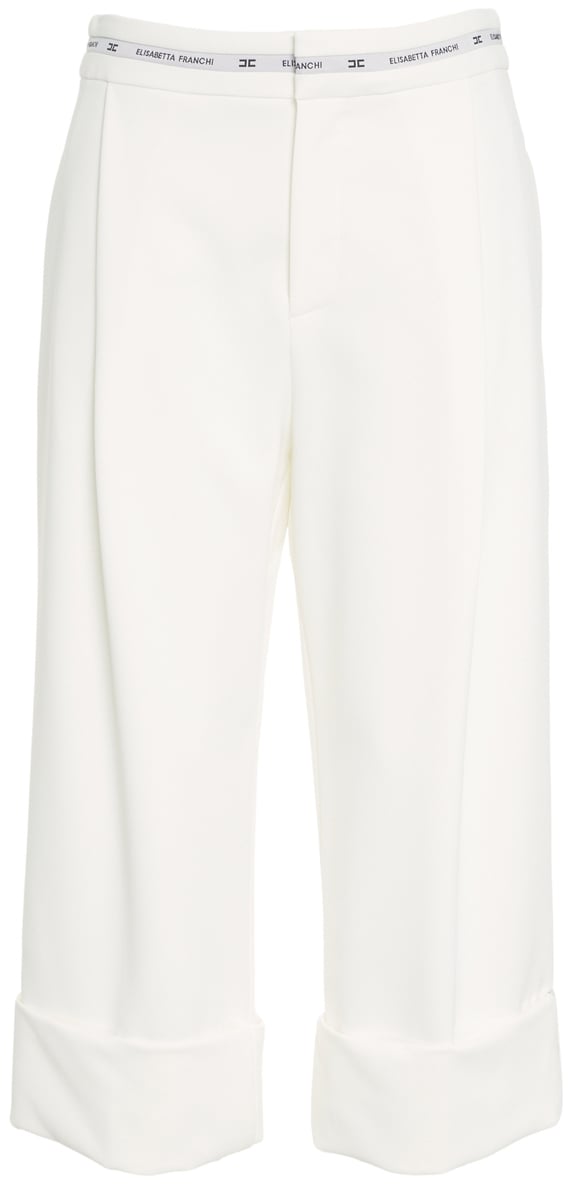 Elisabetta Franchi Bermuda in crepe Wit
