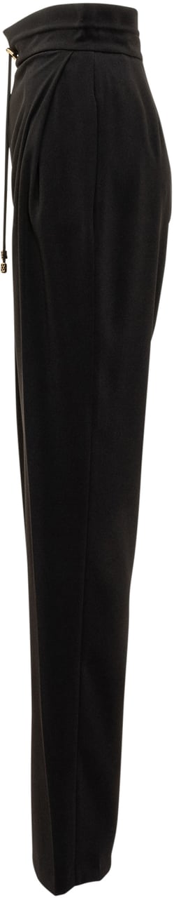 Elisabetta Franchi Pantaloni con Coulisse e Spacchi Zwart