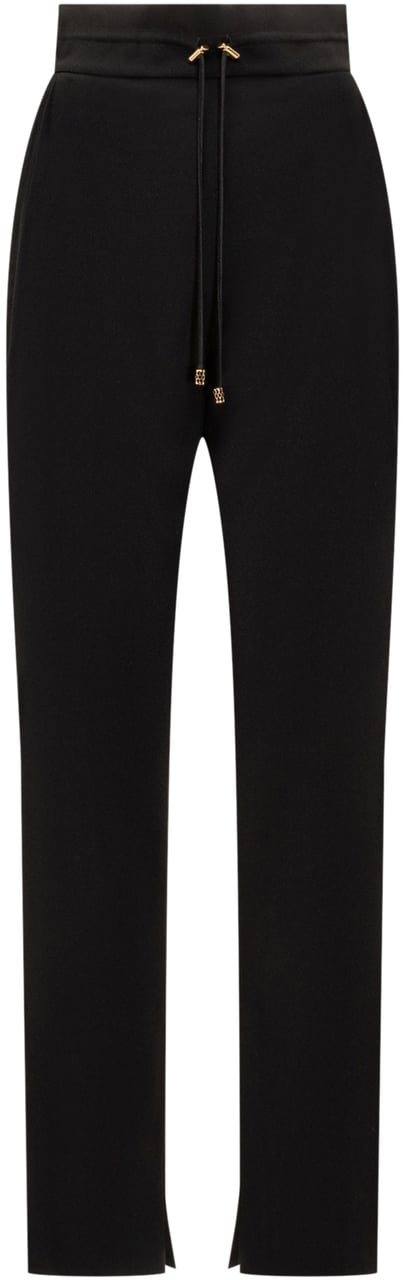 Elisabetta Franchi Pantaloni con Coulisse e Spacchi Zwart
