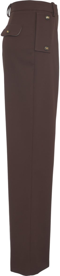 Elisabetta Franchi Palazzo trousers with pleats Bruin