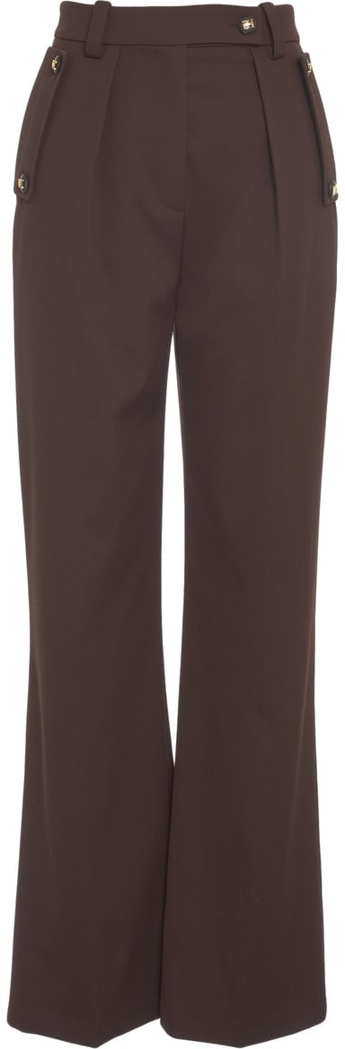 Elisabetta Franchi Palazzo trousers with pleats Bruin