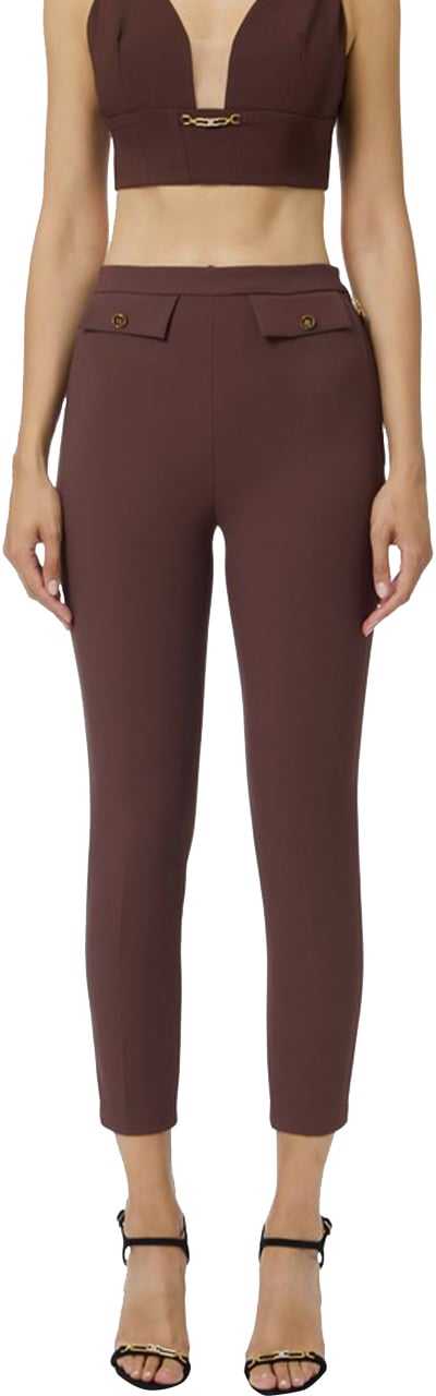 Elisabetta Franchi Trousers Brown Bruin
