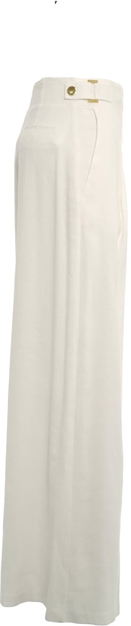 Elisabetta Franchi Linen blend palazzo pants Wit