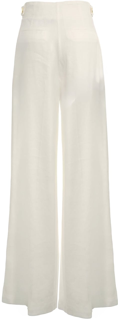 Elisabetta Franchi Linen blend palazzo pants Wit