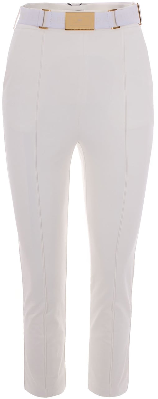 Elisabetta Franchi Trousers Ivory Wit