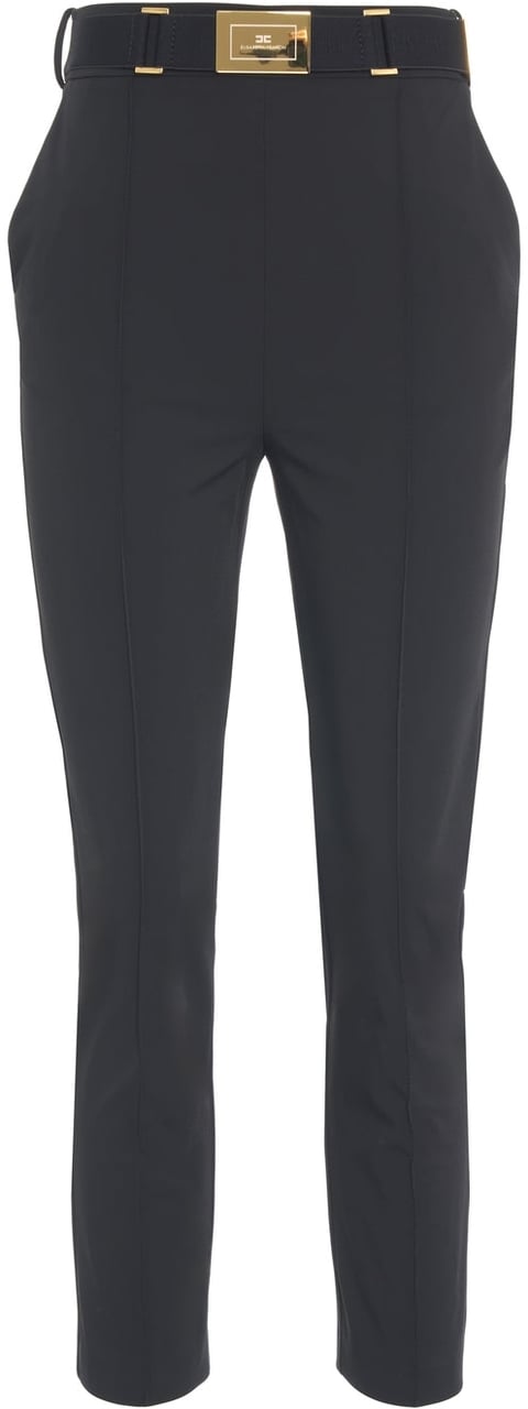 Elisabetta Franchi Pants with waist belt Zwart