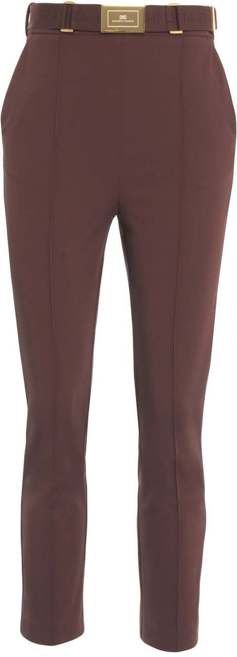 Elisabetta Franchi Pants with waist belt Bruin
