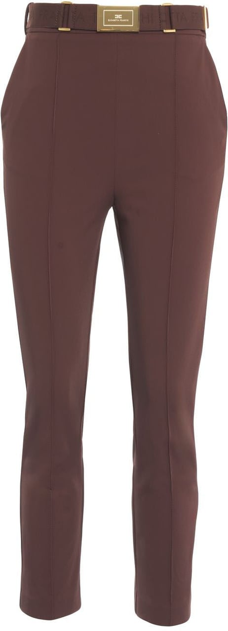 Elisabetta Franchi Pants with waist belt Bruin