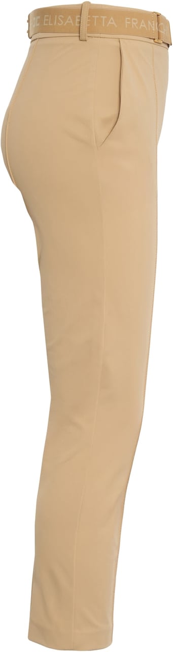 Elisabetta Franchi Pants with waist belt Beige