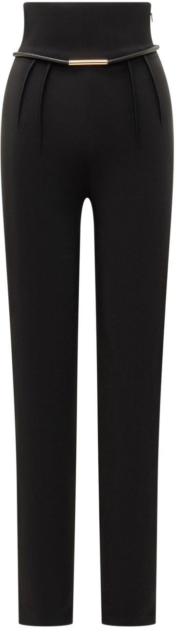 Elisabetta Franchi Elisabetta Franchi Pantaloni a Vita Alta con Dettaglio Gioiello Zwart