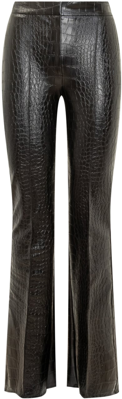 Elisabetta Franchi Pantaloni Elisabetta Franchi in Ecopelle Effetto Coccodrillo Zwart