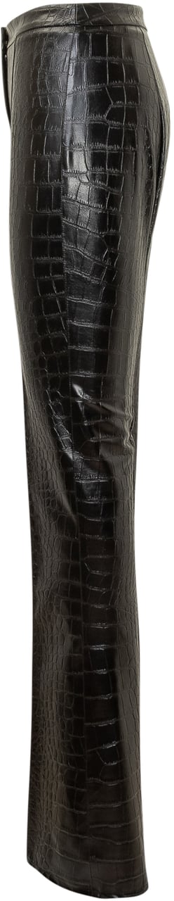 Elisabetta Franchi Pantaloni Elisabetta Franchi in Ecopelle Effetto Coccodrillo Zwart
