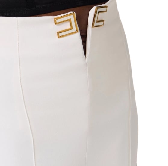Elisabetta Franchi Trousers Ivory Wit