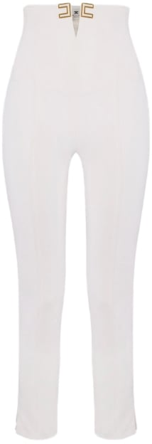Elisabetta Franchi Trousers Ivory Wit