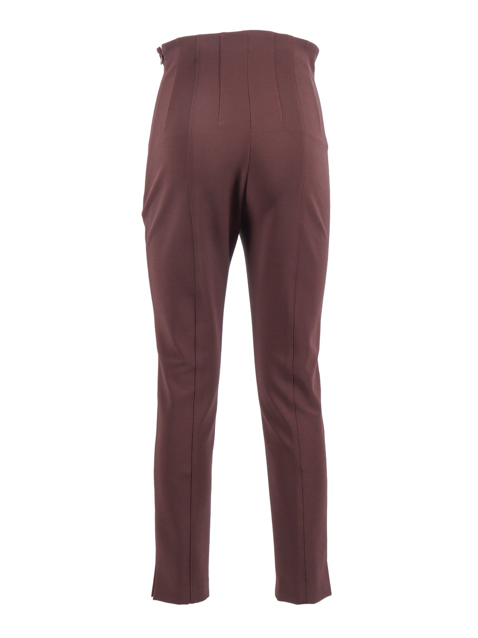 Elisabetta Franchi High Waist V Notch Straight-Leg Pants Grijs