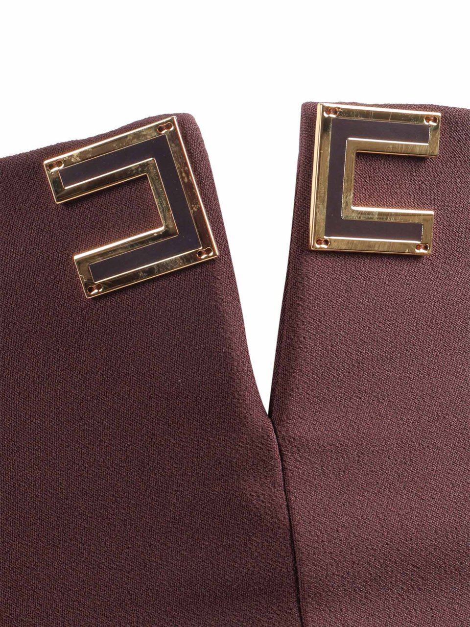 Elisabetta Franchi High Waist V Notch Straight-Leg Pants Grijs
