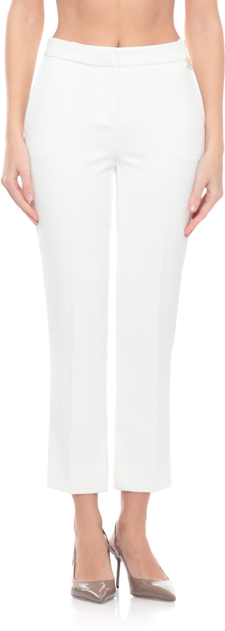 Elisabetta Franchi Trousers Ivory Wit