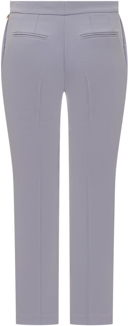 Elisabetta Franchi Pantaloni Dritti con Piega Centrale Lichtgrijs